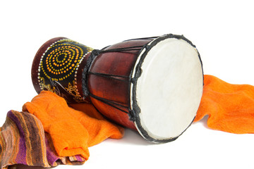 ethnic drum isolated on white background - 79309020
