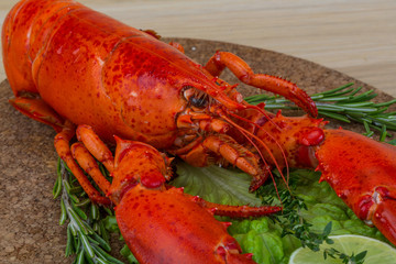 Red boiled lobster