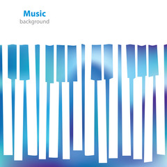 Abstract musical piano keys - business card - blank background