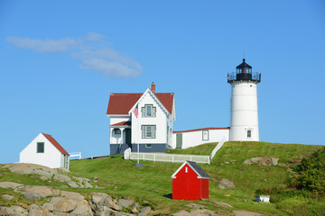 Fototapeta na wymiar Cape Neddick Lighthouse, Old York Village, Maine