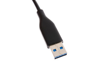 USB cable on white background