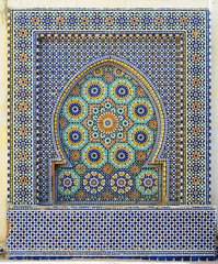 Morocco. Detail of oriental mosaic in Meknes - 79314845
