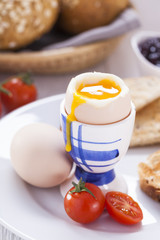 English breakfast on white wooden table