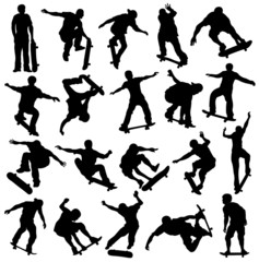 Skateboarding Silhouette, Skaters, Extreme Sport - 79315403