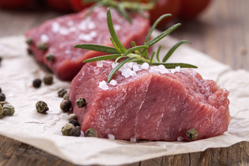 The raw beef