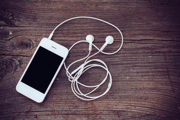 smartphone with headphones