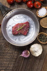 The raw beef