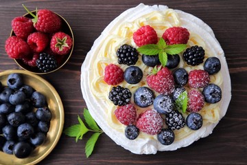 Dessert with berries