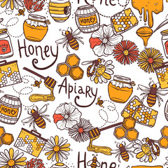 Honey Seamless Pattern