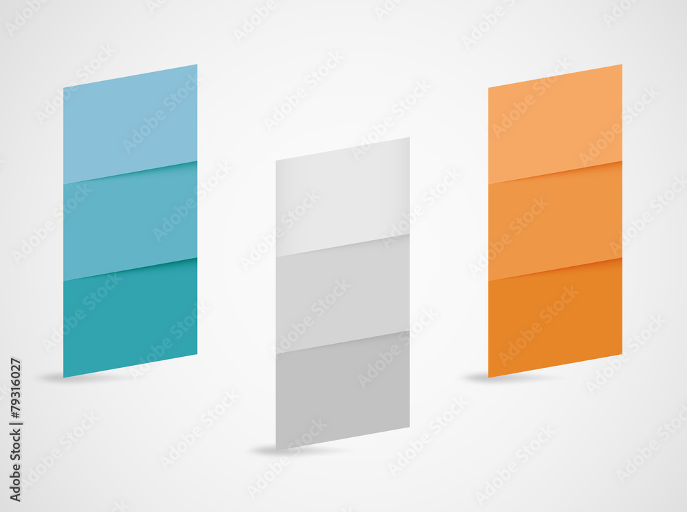 Poster Abstract Text Columns With Realistic Vector Shadows