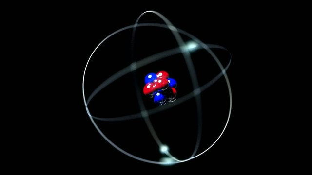 Atom single nucleus proton neutron electron loop
