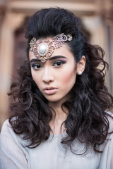 Portrait of a beauty arabian lady in a sensual beauty portrait.