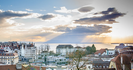 Obraz premium Lausanne et le lac Léman