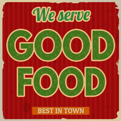 Good food retro poster