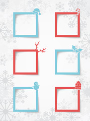Christmas Text Boxes Snowflake Background 1