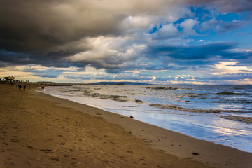 Sunset clouds over the Pacific Ocean, in Venice Beach, Californi