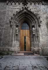 big doorway at Catholic cathedral