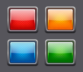 Set of colored glossy buttons