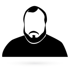 Black stencil man on a white background. Vector. 1