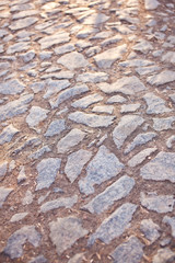 Detail of an old stone road