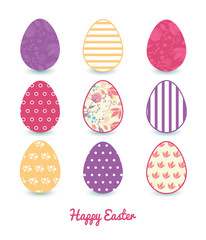 Vector Fresh Field Flowers and Leaves Set of Nine Colorful