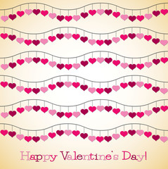 Wavy hearts Valentine's Day card in vector format.