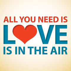 Love typographic card in vector format.