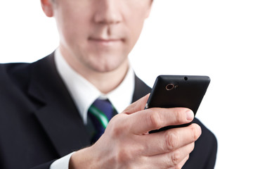 Businessman using smart phone