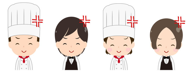 コック　ウェイトレス　笑顔で怒る