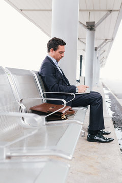 Businessman at the station