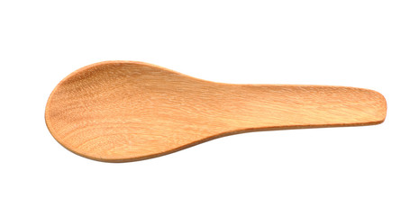 Wooden spoon isolated on the white background