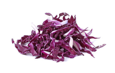 sliced of Red cabbage, violet cabbage isolated on white backgrou