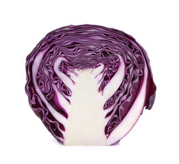 Red cabbage, violet cabbage isolated on white