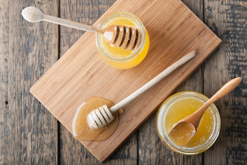 Two jars with honey.