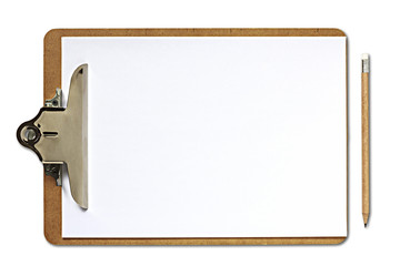 Clipboard and pencil