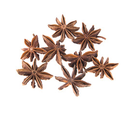 Dried Cinnamon, Anise. Isolated