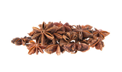 Dried Cinnamon, Anise. Isolated