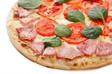 Pizza slice close up