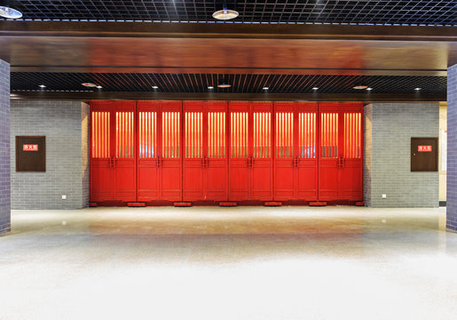 Chinese Architecture With Red Door