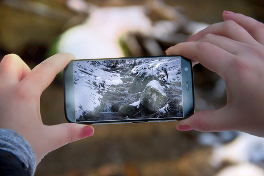 Smart Phone in Woman Hands