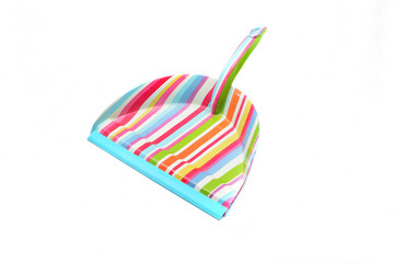 Cleaning dust brush and pan isolated on a white background