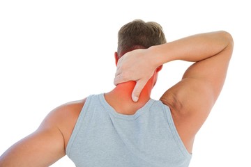 Man having a neck ache