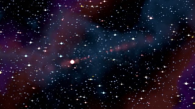 Space horizontal warp speed hyperspace travel through starfield 