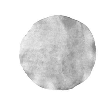 Monochrome Grey Circle Watercolor Isolated