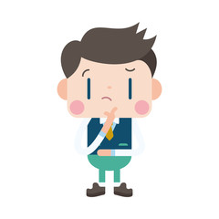Character illustration design. Businessman thinking cartoon,eps