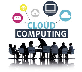 Fototapeta na wymiar Cloud Computing Network Online Internet Storage Concept