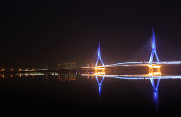 modern bridge at night