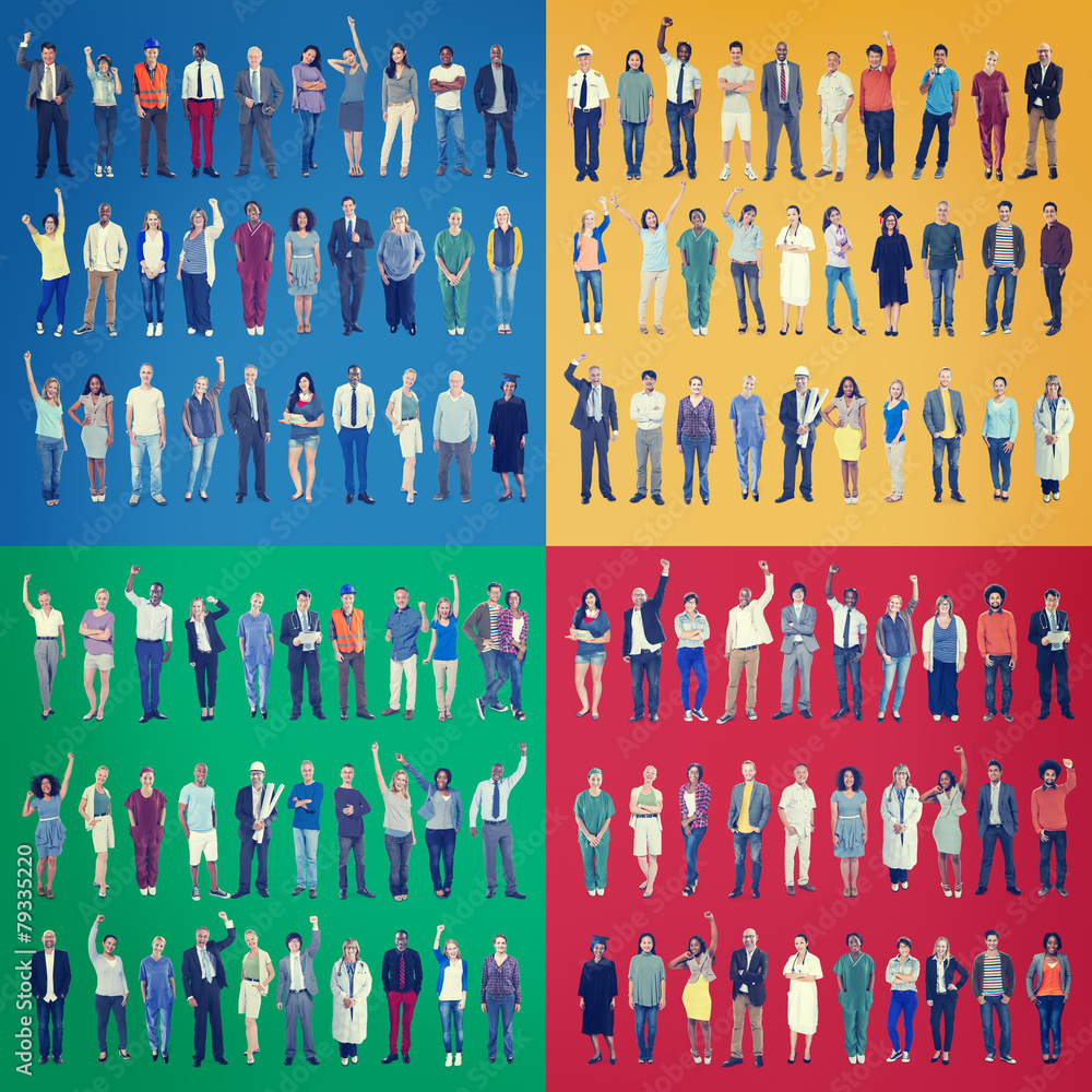Canvas Prints Jobs People Diversity Work Multiethnic Group Concept - Canvas Prints