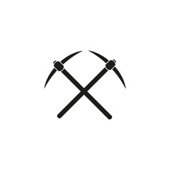 The pick icon. Pickax symbol. Flat