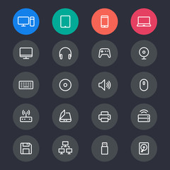 Computer line icons